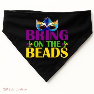 Bring On The Beads Mardi Gras USA-Made Doggie Bandana