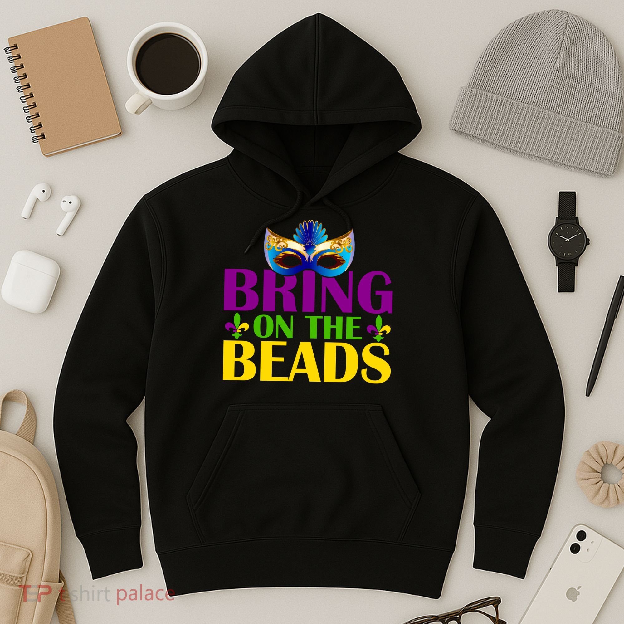 Bring On The Beads Mardi Gras Hoodie