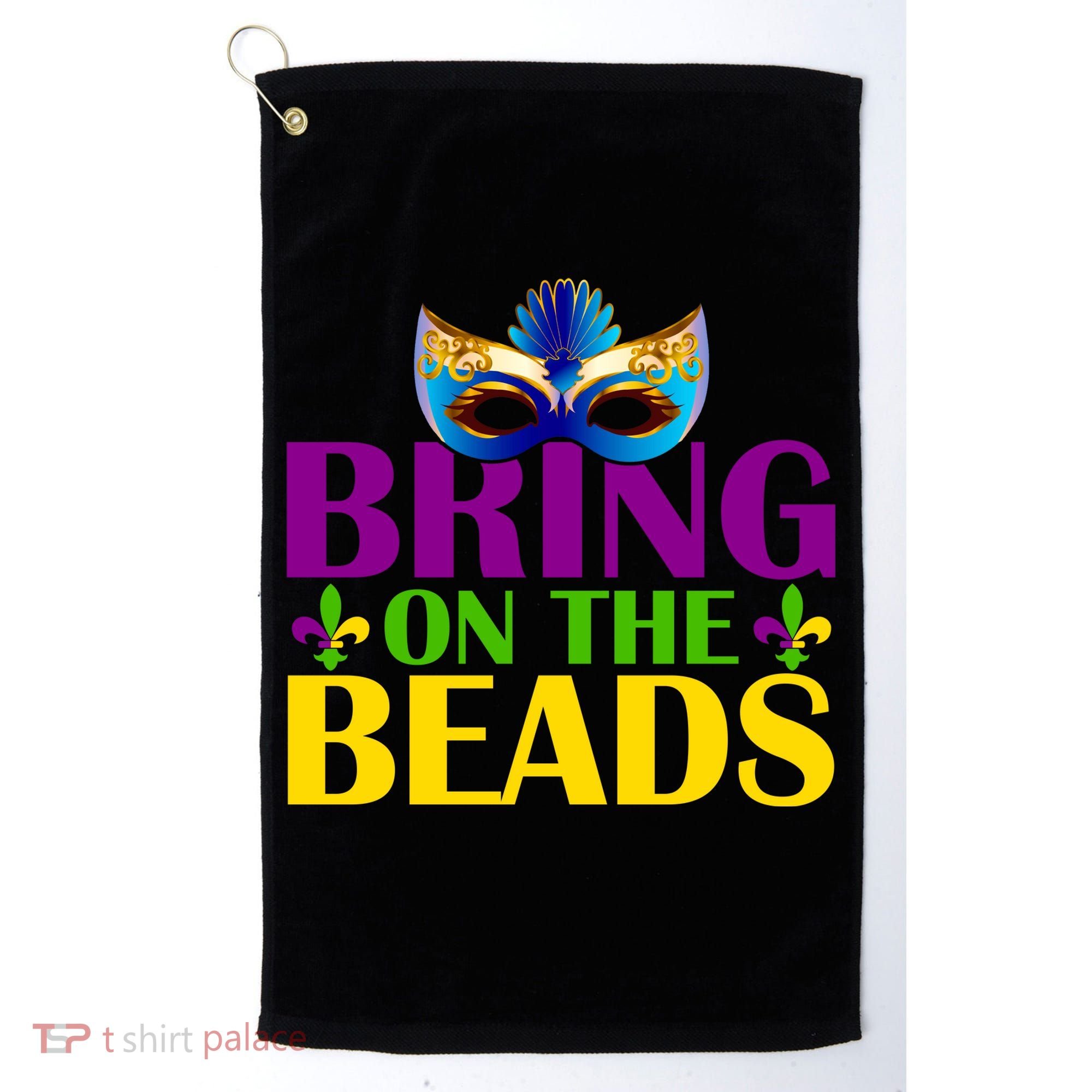 Bring On The Beads Mardi Gras Golf Towel
