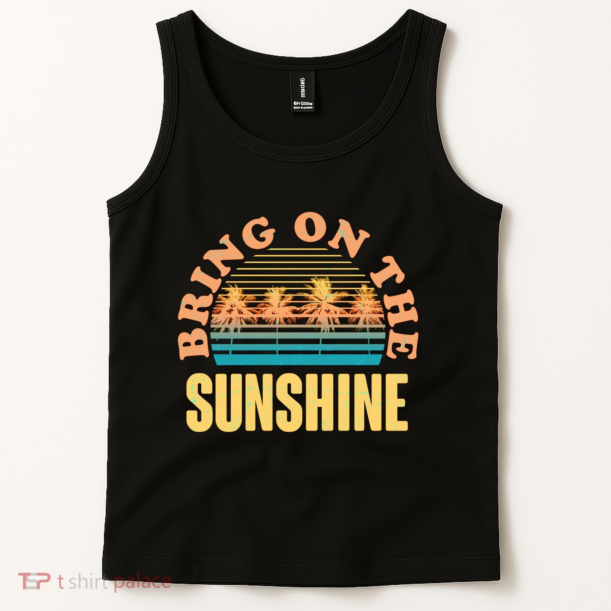 Bring On The Sunshine Tropical Palm Trees Tank Top