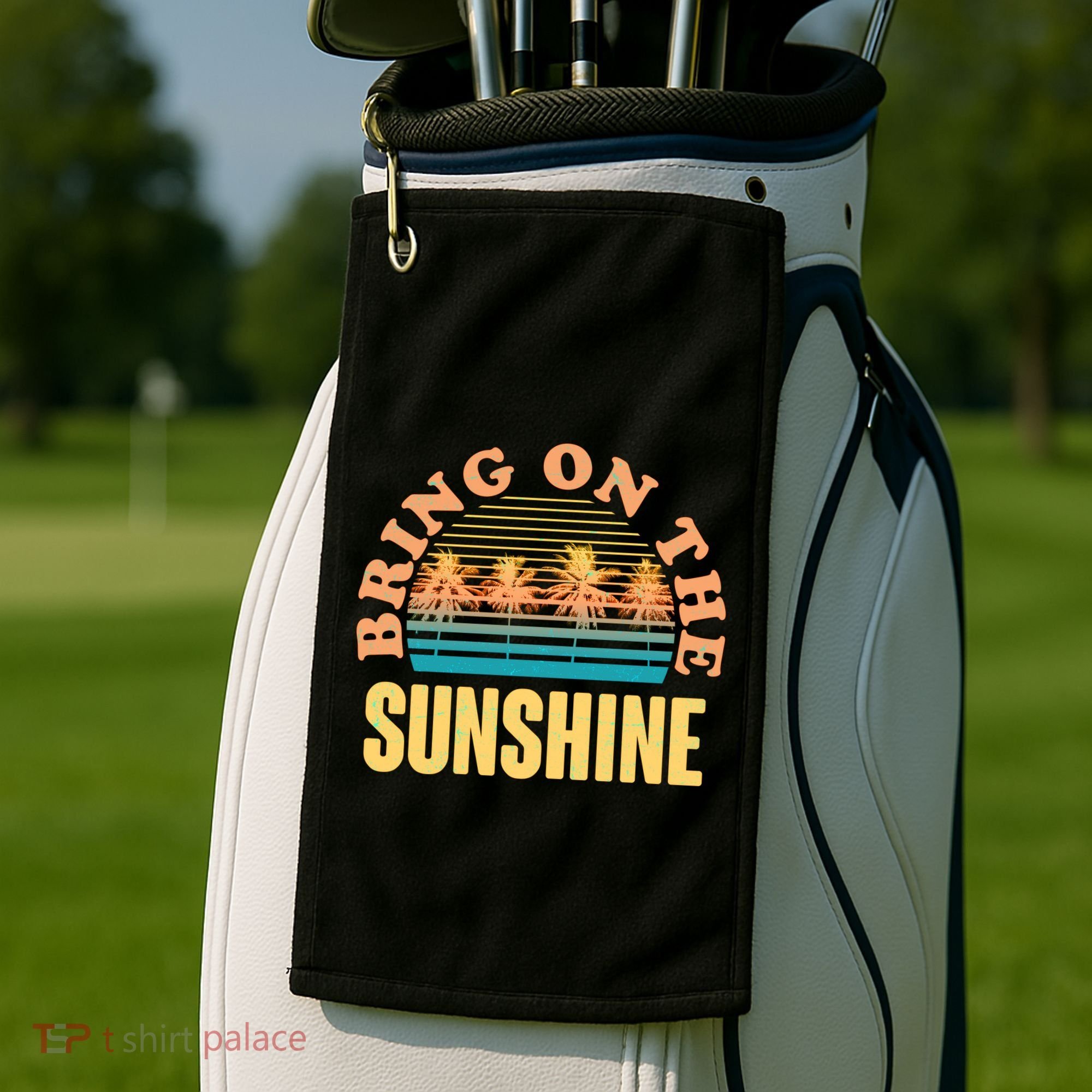 Bring On The Sunshine Tropical Palm Trees Golf Towel