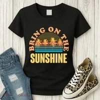 Bring On The Sunshine Tropical Palm Trees Women's T-Shirt thumb 3