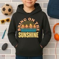 Bring On The Sunshine Tropical Palm Trees Kids Hoodie thumb 2