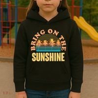 Bring On The Sunshine Tropical Palm Trees Kids Hoodie thumb 3