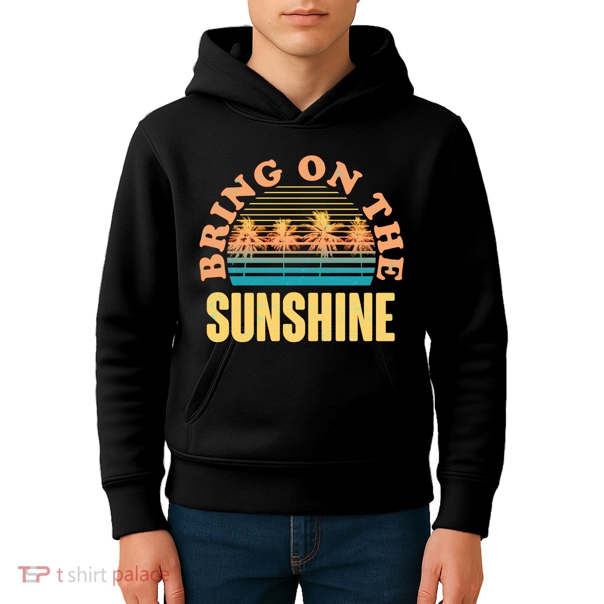 Bring On The Sunshine Tropical Palm Trees Kids Hoodie