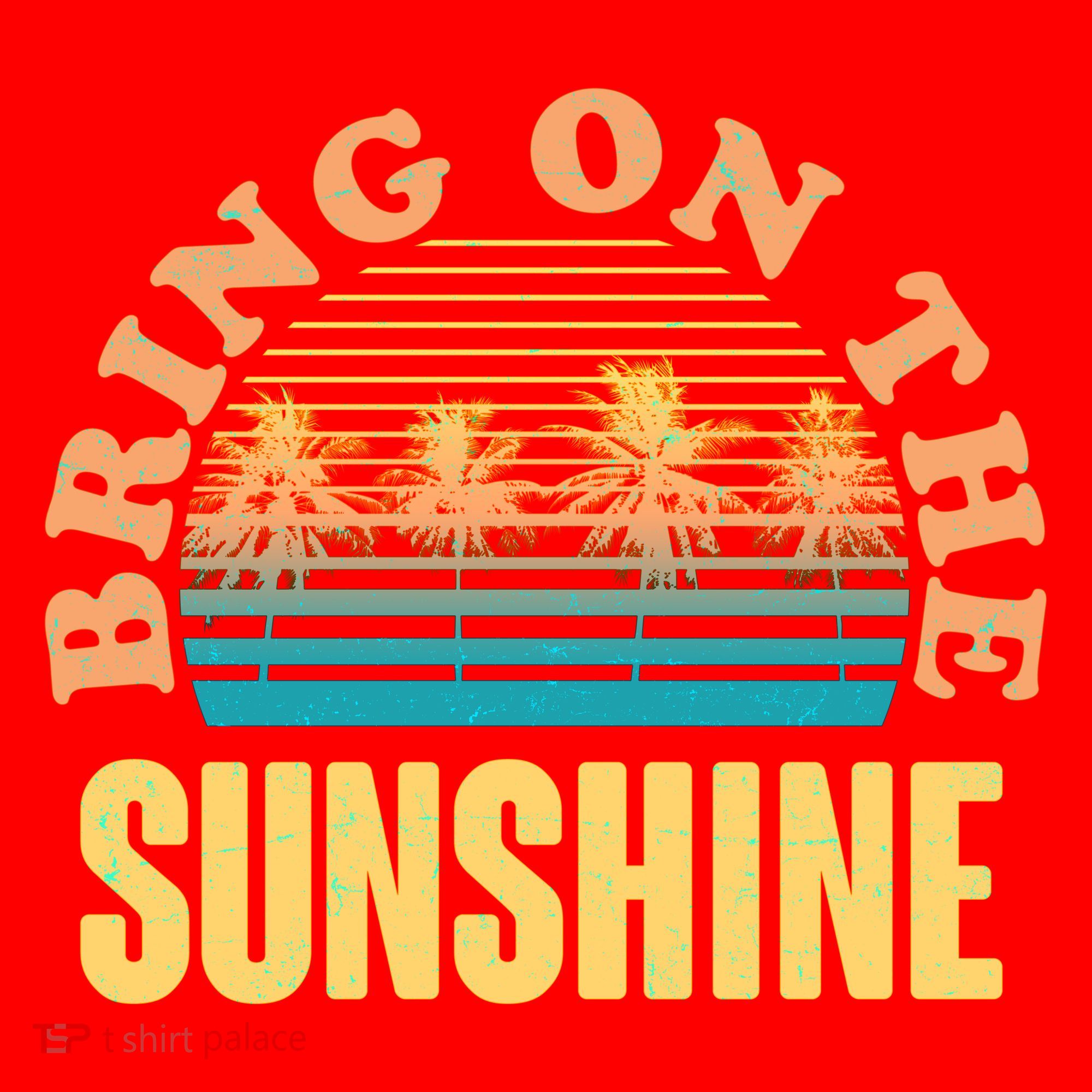Bring On The Sunshine Tropical Palm Trees Santa Hat