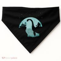 Bigfoot Riding Loch Ness Monster Sasquatch Ufo Abduction USA-Made Doggie Bandana thumb 0