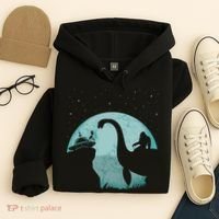 Bigfoot Riding Loch Ness Monster Sasquatch Ufo Abduction Hoodie thumb 4