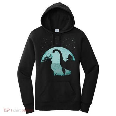 Bigfoot Riding Loch Ness Monster Sasquatch Ufo Abduction Women's Hoodie