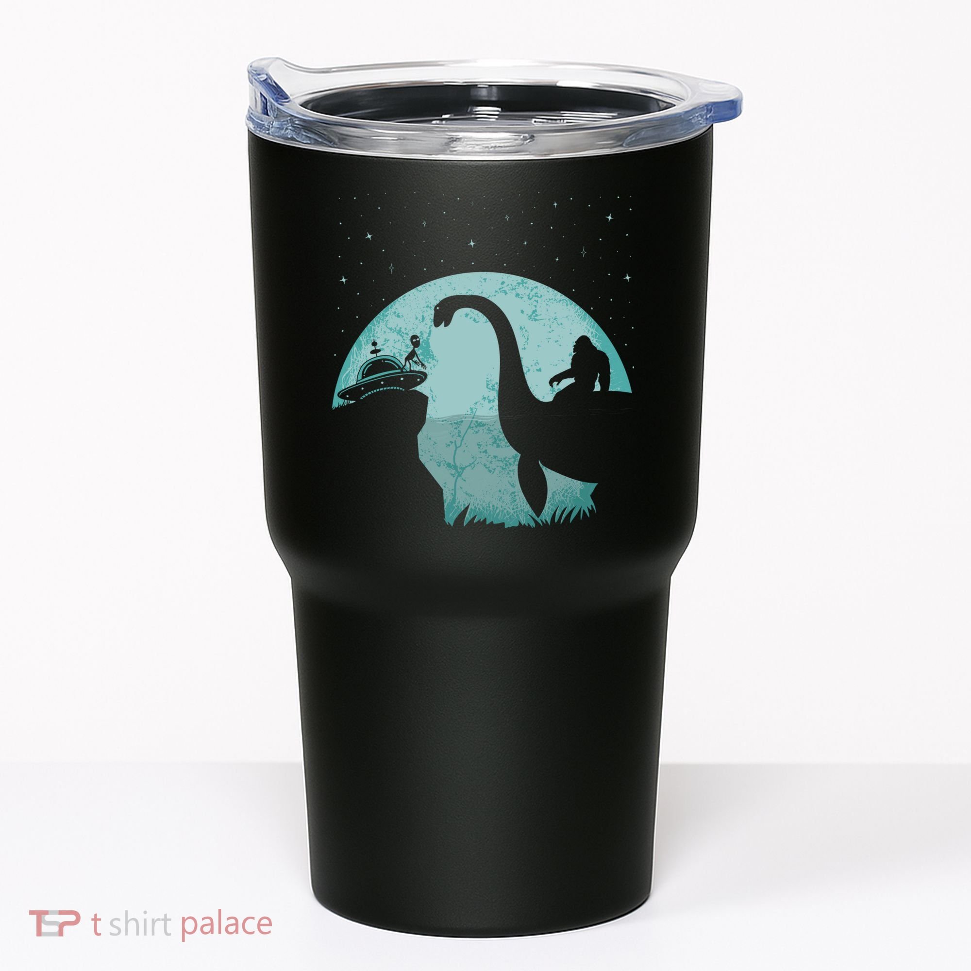Bigfoot Riding Loch Ness Monster Sasquatch Ufo Abduction Tumbler