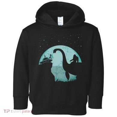 Bigfoot Riding Loch Ness Monster Sasquatch Ufo Abduction Toddler Hoodie
