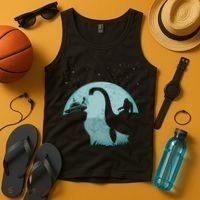Bigfoot Riding Loch Ness Monster Sasquatch Ufo Abduction Tank Top thumb 4