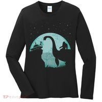 Bigfoot Riding Loch Ness Monster Sasquatch Ufo Abduction Women's Long Sleeve Shirt thumb 0