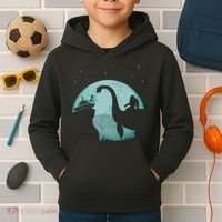 Bigfoot Riding Loch Ness Monster Sasquatch Ufo Abduction Kids Hoodie thumb 2