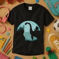 Bigfoot Riding Loch Ness Monster Sasquatch Ufo Abduction Kids T-Shirt thumb 3