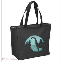 Bigfoot Riding Loch Ness Monster Sasquatch Ufo Abduction Tote Bag thumb 2