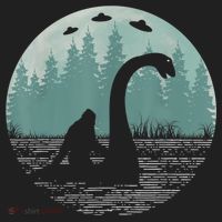 Bigfoot Riding Loch Ness Monster Nessie Funny Sasquatch Ufo Golf Towel thumb 3