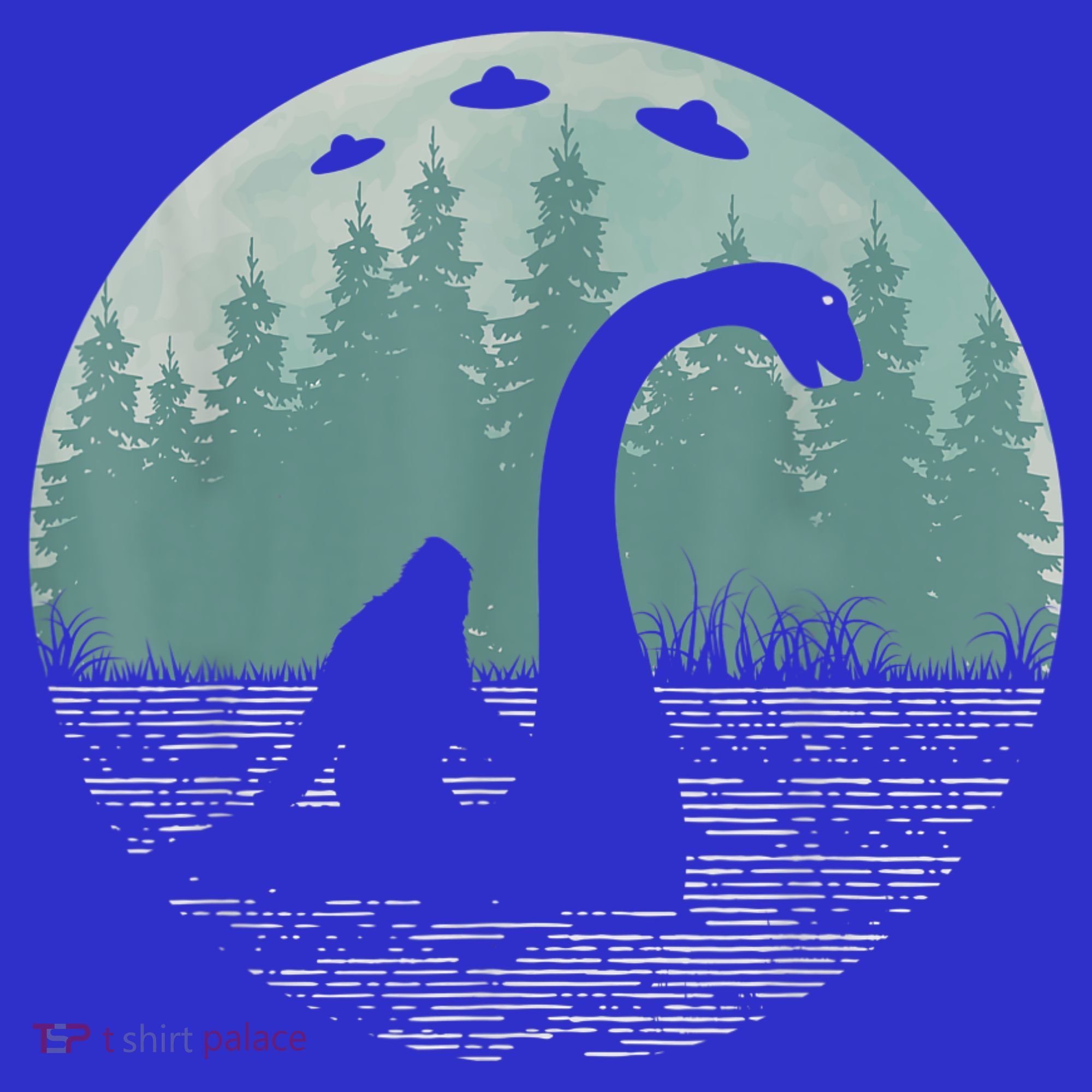 Bigfoot Riding Loch Ness Monster Nessie Funny Sasquatch Ufo Women's Tank Top
