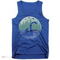 Bigfoot Riding Loch Ness Monster Nessie Funny Sasquatch Ufo Tank Top thumb 0