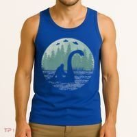 Bigfoot Riding Loch Ness Monster Nessie Funny Sasquatch Ufo Tank Top thumb 3