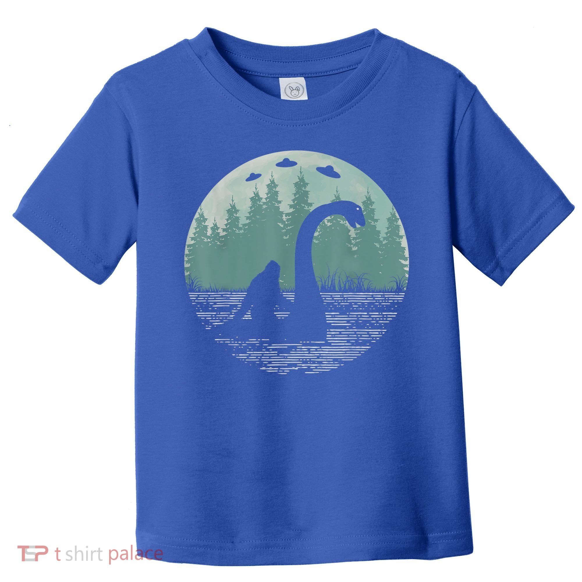 Bigfoot Riding Loch Ness Monster Nessie Funny Sasquatch Ufo Toddler T-Shirt