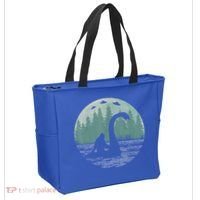 Bigfoot Riding Loch Ness Monster Nessie Funny Sasquatch Ufo Tote Bag thumb 2