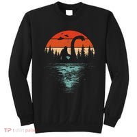Bigfoot Riding Loch Ness Monster 80s Funny Sasquatch Nessie Sweatshirt thumb 0