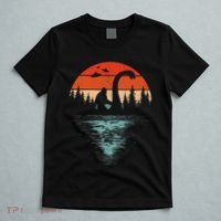 Bigfoot Riding Loch Ness Monster 80s Funny Sasquatch Nessie T-Shirt thumb 5