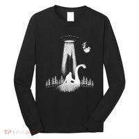 Bigfoot Riding Loch Ness Monster Nessie Funny Sasquatch Ufo Long Sleeve Shirt thumb 0