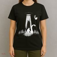 Bigfoot Riding Loch Ness Monster Nessie Funny Sasquatch Ufo T-Shirt thumb 4