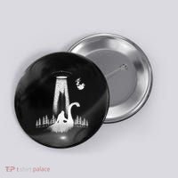 Bigfoot Riding Loch Ness Monster Nessie Funny Sasquatch Ufo Button thumb 0