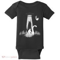 Bigfoot Riding Loch Ness Monster Nessie Funny Sasquatch Ufo Baby Bodysuit thumb 0