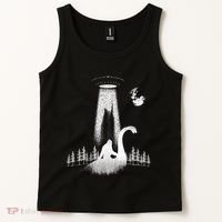 Bigfoot Riding Loch Ness Monster Nessie Funny Sasquatch Ufo Tank Top thumb 2