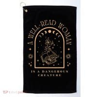 Bookish Reading Librarian Literature Books Club Funny Golf Towel thumb 0