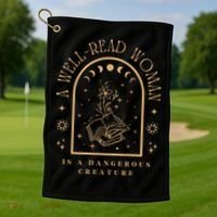 Bookish Reading Librarian Literature Books Club Funny Golf Towel thumb 1
