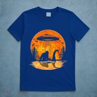 Bigfoot Riding Loch Ness Alien Ship UFO Moon Halloween T-Shirt thumb 5