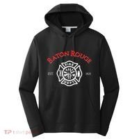 Baton Rouge Louisiana Fire Rescue Department Firefighters Performance Fleece Hoodie thumb 0