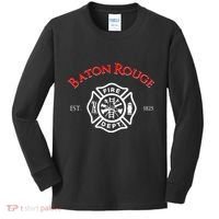 Baton Rouge Louisiana Fire Rescue Department Firefighters Kids Long Sleeve Shirt thumb 0