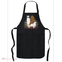 Bigfoot Riding Llama Sasquatch Retro Apron thumb 0