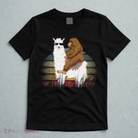 Bigfoot Riding Llama Sasquatch Retro T-Shirt thumb 5
