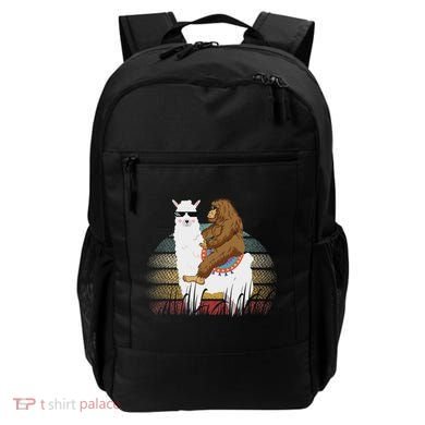 Bigfoot Riding Llama Sasquatch Retro Backpack