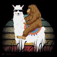 Bigfoot Riding Llama Sasquatch Retro Women's Hoodie thumb 2