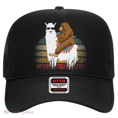Bigfoot Riding Llama Sasquatch Retro Hat