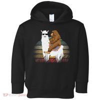 Bigfoot Riding Llama Sasquatch Retro Toddler Hoodie thumb 0
