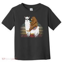 Bigfoot Riding Llama Sasquatch Retro Toddler T-Shirt thumb 0