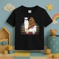 Bigfoot Riding Llama Sasquatch Retro Toddler T-Shirt thumb 3