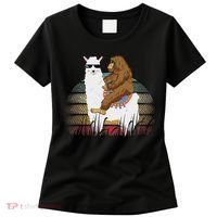 Bigfoot Riding Llama Sasquatch Retro Women's T-Shirt thumb 0