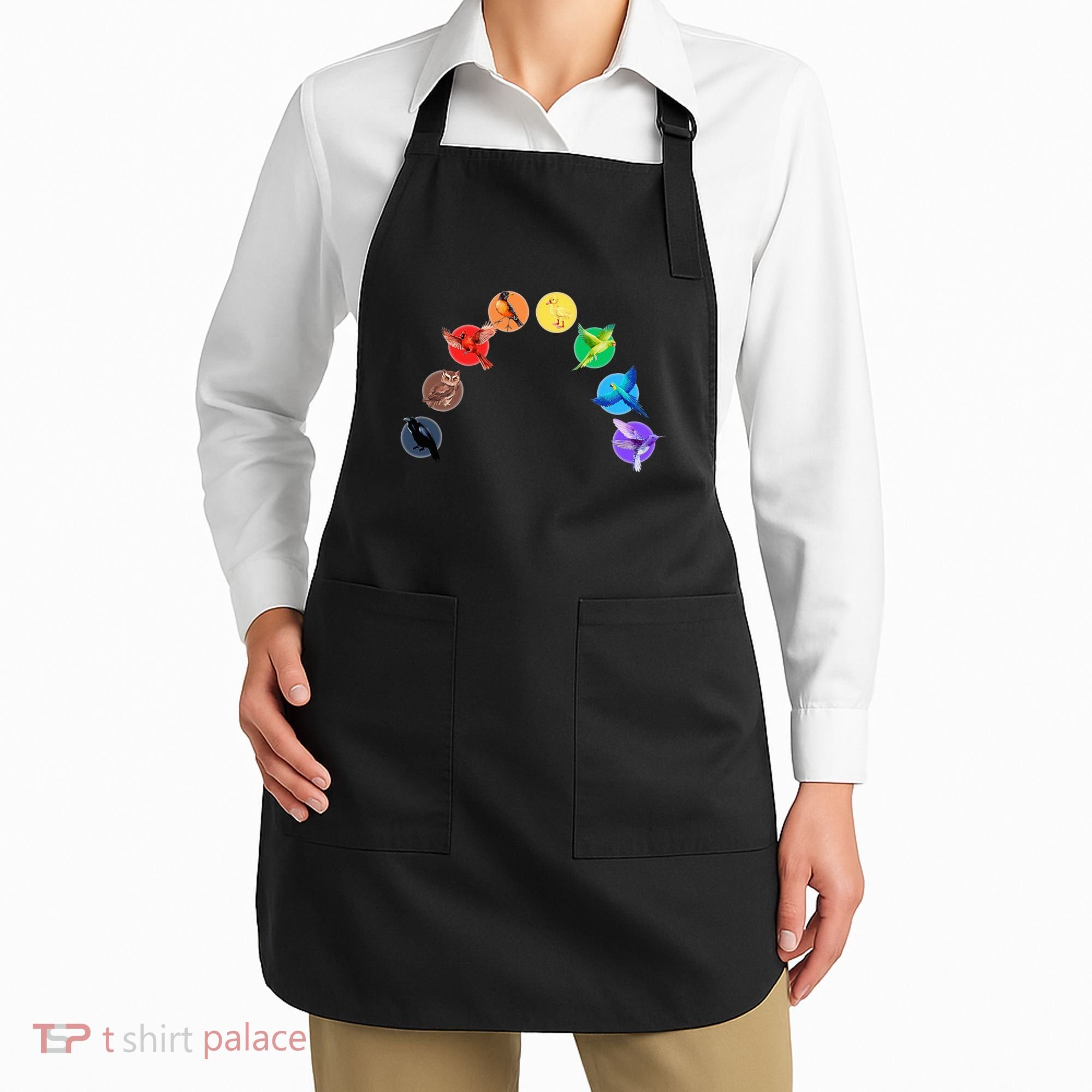 Bird Rainbow Lgbtq Queer Pride Owl Duck Hummingbird Parrot Apron