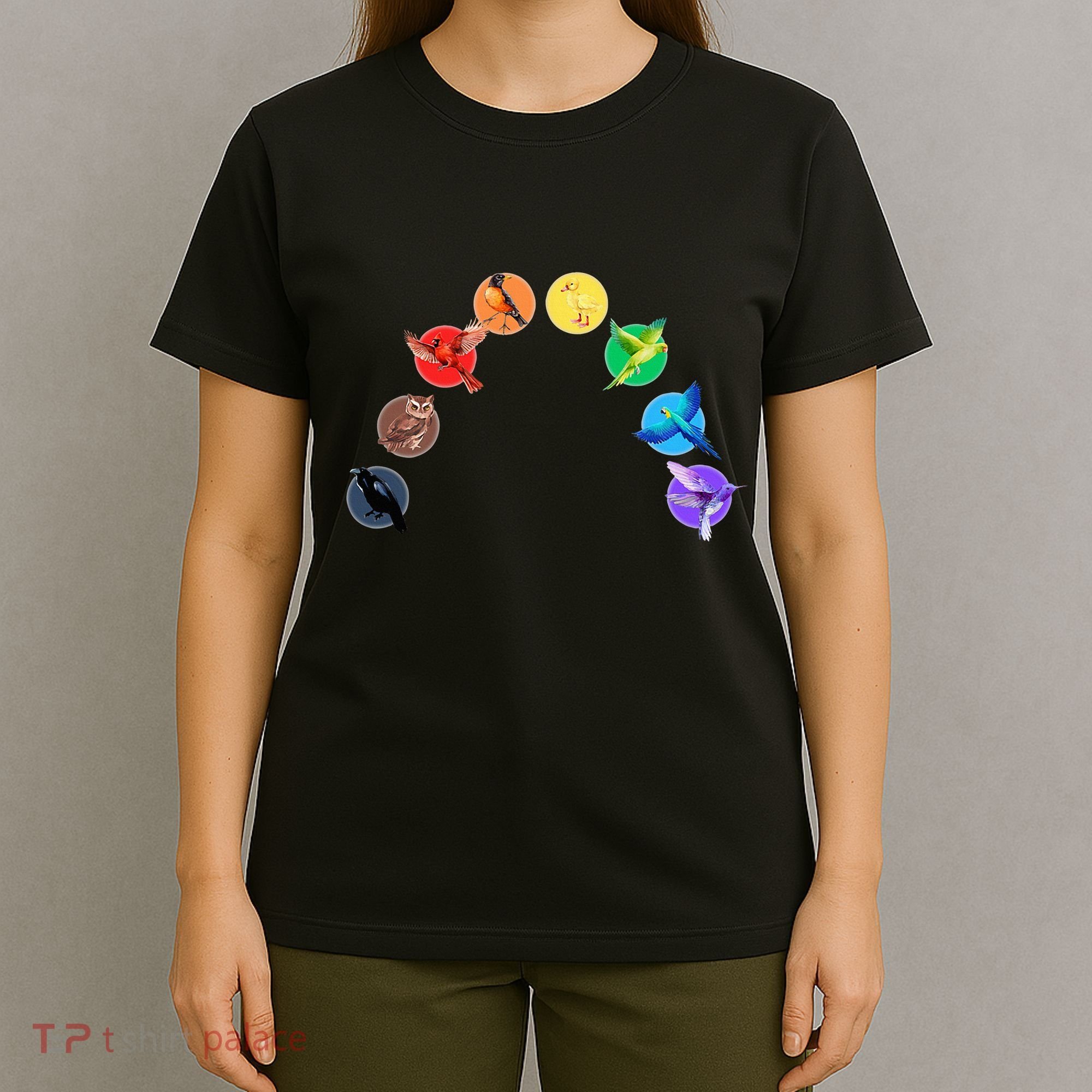 Bird Rainbow Lgbtq Queer Pride Owl Duck Hummingbird Parrot T-Shirt