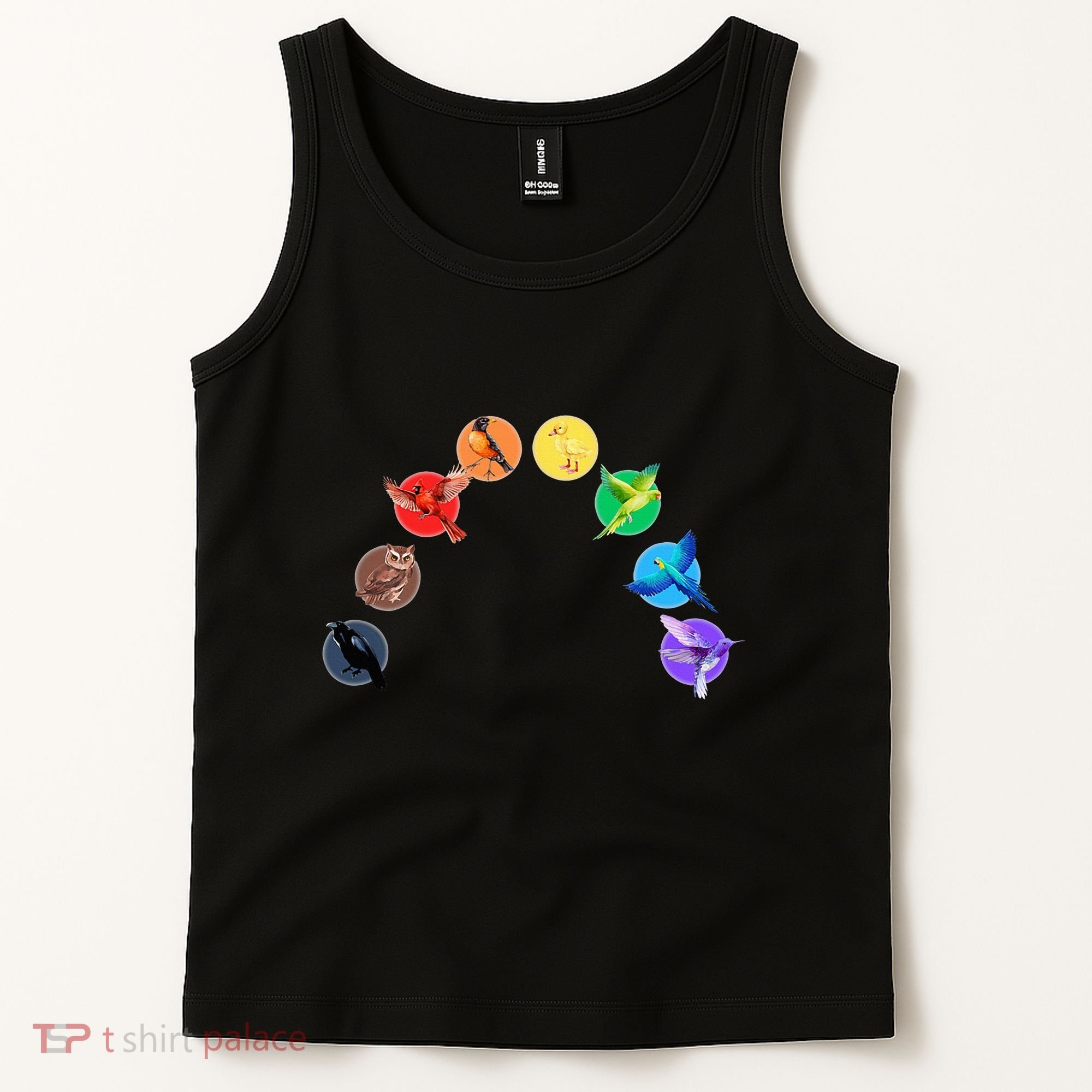 Bird Rainbow Lgbtq Queer Pride Owl Duck Hummingbird Parrot Tank Top
